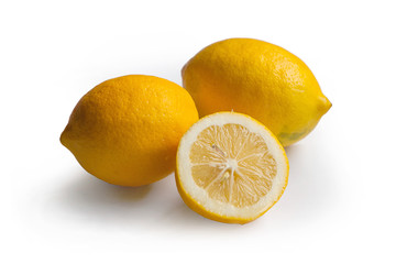 Lemons on white