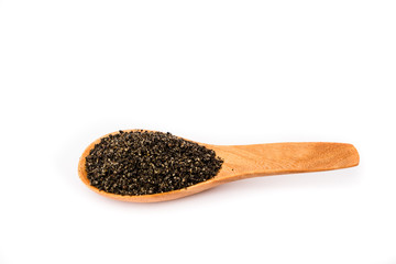 Black sesame on white background