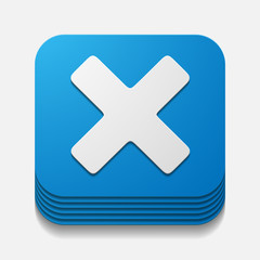 Obraz premium square button: cross
