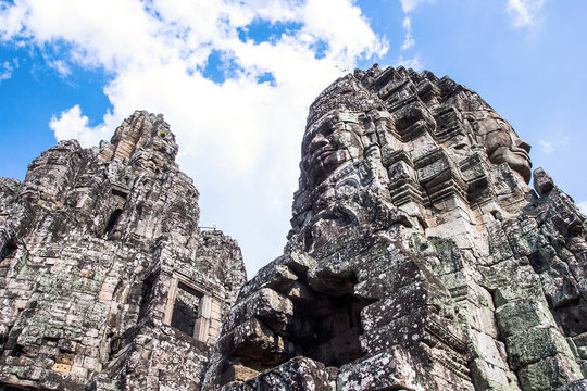 Face towers of Buddha in Bayon temple