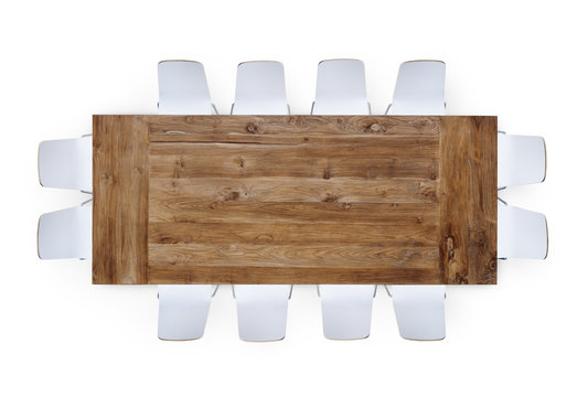 Large Wooden Table with Twelve Chairs