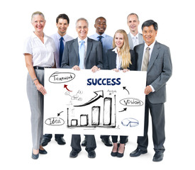 Business People Holding Success Concept Billboard
