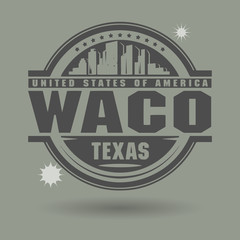 Stamp or label with text Waco, Texas inside