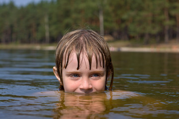Beautiful girl in water