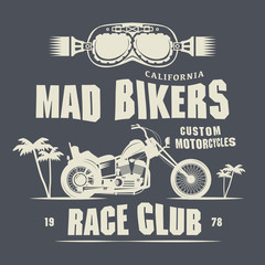 Fototapeta premium Vintage Motorcycle label or poster, vector illustration