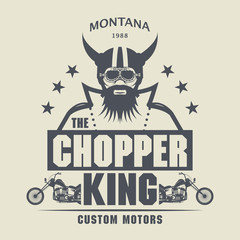 Obraz premium Vintage Motorcycle label or poster, vector illustration