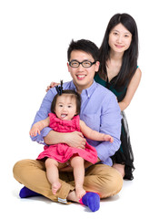 Happy asian family