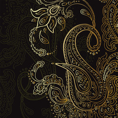 Paisley background. Hand Drawn ornament.