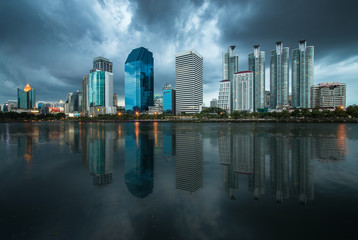 Building with Reflection in Bangkok, Thailand