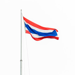 Thai flag on white background