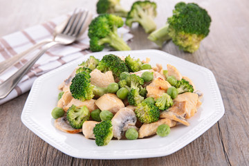broccoli with mushroom and chicken