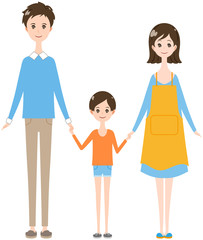 家族　手をつなぐ