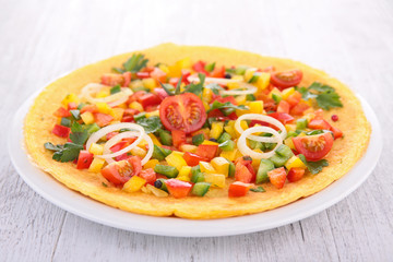 omelette and vegetable