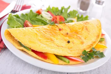 Photo sur Aluminium Oeufs sur le plat omelette and vegetable