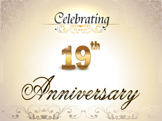 19 year anniversary golden label, 19th anniversary