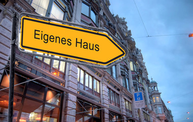 Obraz premium Strassenschild 23 - Eigenes Haus