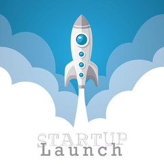 rocket startup launch poster
