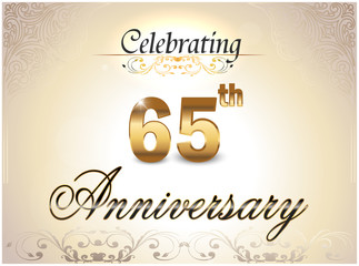 65 year anniversary golden label, 65th anniversary