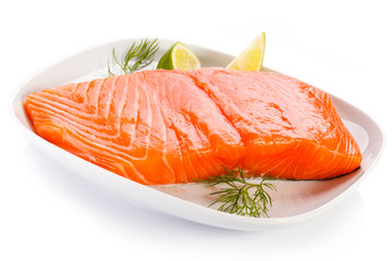Fresh raw salmon fillet
