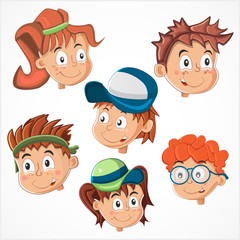 Children's faces vector