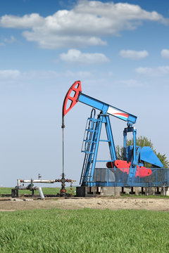 oil pump jack on oilfield