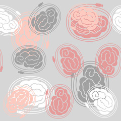 seamless background: brain, usb, plug