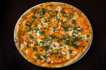 Appetizing pizza with tomatoes