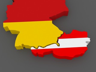 Obraz premium Germany and Austria. map.