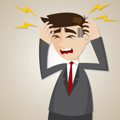 cartoon businessman headache