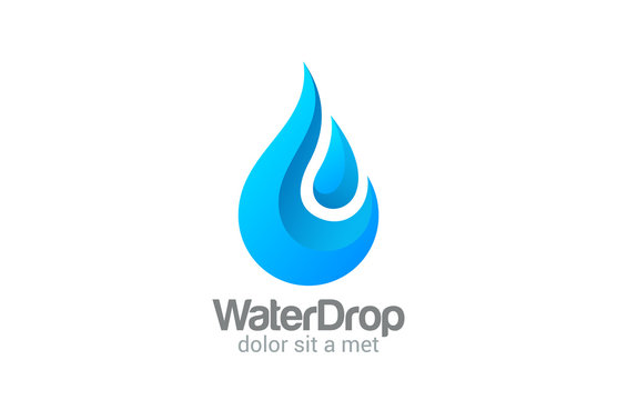 Waterdrop vector logo design. Clear Water dropplet