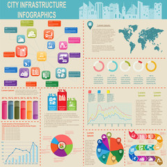 Set of elements infrastructure city, vector infographics