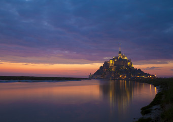 Evening scene of Mont Saint Michel