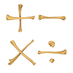 Skeleton alphabet calculate sign