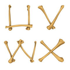 Skeleton alphabet U-X