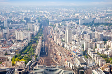 Naklejka na ściany i meble Panorama of city Paris