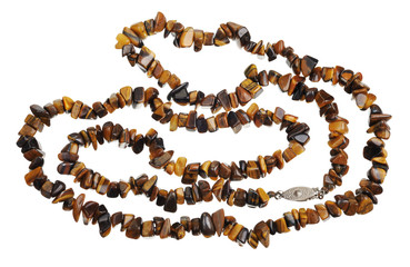 Beads of tiger's eye, isolated