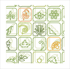Фон растительный декор зелёный, Background vegetable green decor