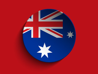 Flag Paper Circle Shadow Button Australia