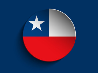 Flag Paper Circle Shadow Button Chile