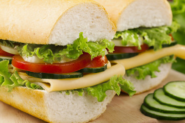 vegetarian sandwich with cheese and vegetables