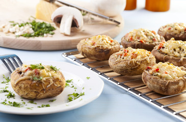 Baked stuffed mushrooms