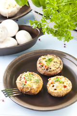 Baked stuffed mushrooms