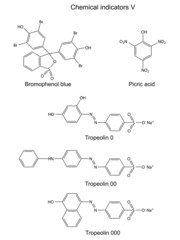 Fototapeta premium Structural formulas of chemical indicators