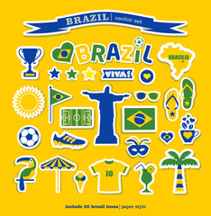 Brazil  icons set. Vector elements for your design.