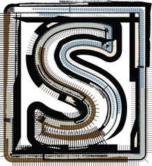 Grunge Font LETTER S
