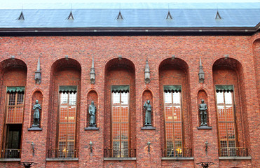 Architectural details of the building of a City Hall, Stockholm