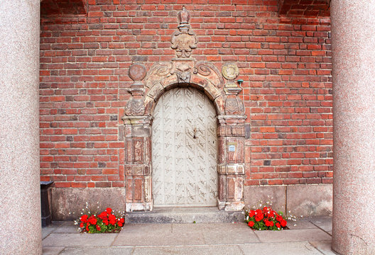 Door of the building of a City Hall, Stockholm, Sweden