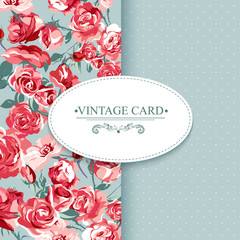 Elegance Vintage Floral Card with Roses