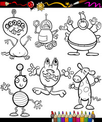 fantasy set cartoon coloring book