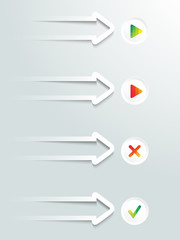 Web icon elements arrows with buttons.
